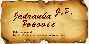 Jadranka Popović vizit kartica